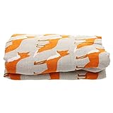 ノーブランド品 ベビー　新生児　モスリン　コットン　二層　ブランケット　ラップ　毛布　バスタオル　おくるみ　柔らかい　快適　ソフト　全7パタン選べる - フォックス