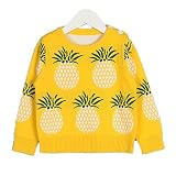 Vmasterstroke キッズ ニット セーター ベビー服 プルオーバー 丸首 長袖 上着 秋冬 ウェア トップス クルーネック 子供服 男の子 入園式 女の子 パイナップル柄 通園 通学 結婚式
