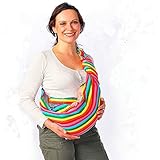 Adjustable Baby Ring Sling Wrap Carrier for Breastfeeding & Nursing Cover (Rainbow) by GUZON