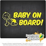 Baby on Board 7,9 " 15色X 2 , 8 " – ネオン+クロム。デカールステッカーバンパーカットビニールMotorcycle イエロー csf0031_-_F21