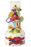 3段 はらぺこあおむし 名入れ おむつケーキ harapkeo-name（クリーム、Sパンパース）