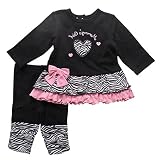 ZAMMEベビー女の子長袖服セット2コート+パンツ US サイズ: M カラー: ブラック