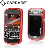 【ストラップホールつき】CAPDASE ドコモ BlackBerry Bold 9900 用 Soft Jacket Fuze, Clear/Solid Red ソフトジャケット フューズ ハイブリッド・ケース クリアー／ソリッド・・レッド (液晶保護シート 付属） SJBB9900-3FY9