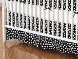 SheetWorld - MINI Crib Skirt (24 x 39) - Black Fun Dots - Made In USA by sheetworld