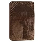 ベビー あったか フランネル 毛布 2枚合わせ ボリューム タイプ ブラウン(75×105cm)