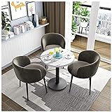 丸ダイニングテーブルと椅子セット バルコニーリビングルームレジャーテーブルとチェアコーヒーショップ、ティーショップ、美容院Cinema Hotel Bedroom Corridor Bakery カクテルテーブル (Color : Gray)