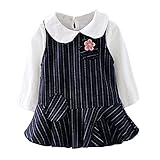 YY-Natuhi ベビー服 子供服 女の子 シャツ 丸衿 ワンピース ストライブ柄 二点セット スクール フォーマル キッズ服 新生児 秋冬 長袖 スーツ ブラウス トップス かわいい 入園式 入学