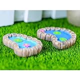 Perfk 樹脂　庭の装飾　ミニチュア　ドールハウス　全13種選択　マイクロ風景置物　盆栽　インテリア　耐久性 - 10匹の池