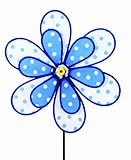 Spoontiques Flower Wind Spinner ,ブルーポルカドット