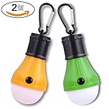 SUCOOL LEDランタン LED電球型 テントライト 乾電池式 防災 避難 車中泊 アウトドア LEDライト 常夜灯 停電対策 キャンプ 釣り 野外活動(イエロー＆グリーン)