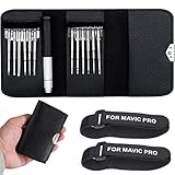 13 in 1アルミスクリュードライバー修復ツールセットfor DJI Marvic Proレザーバッグと2個入り固定バンデージ、Phantom 3 Professional RCドローンスペアパーツ