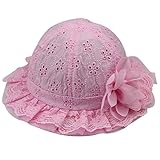 （サクララ）Sakulala ベビー 赤ちゃん 日焼け 日よけ 帽子 キャップ 子ども 子供 日差し UV コットン 綿 通気性 つば 付き 女の子 お出かけ 紫外線 防止　ピンク