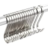 16個パックSシェイプフックS – ステンレススチールキッチンポットフック、クローゼット、植物のシャワーフック、吊りフックフックセット、シルバー、 – 2 x 2.6 CM