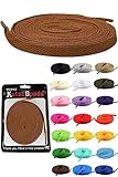 [KutsuGoods] クツグッズ スニーカーヘッズ専用 シューレース 靴紐 100cm 120cm 140cm 160cm 平紐 靴ひも shoelaces (100cm, ブラウン)