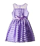 [ユーエス エンジェルス] Us Angels Striped Organza Dot Mesh Sleeveless Illusion Dress (Toddler/Little Kids) ドレス
