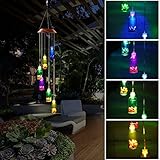 風鈴ライト Pathonor イルミネーションライト ソーラーパネル搭載 LEDライト 六つ願望ボトル 庭園灯 透明なガラス 家/玄関前 /喫茶店/パーティー/夜の庭園を飾り 防水 色が自動変更