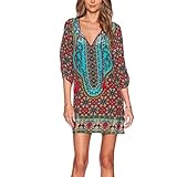 Zhhlinyuan Pregnant Women Retro マタニティ Dresses Fashion Floral Pattern Short Sleeves Outdoor Dresses