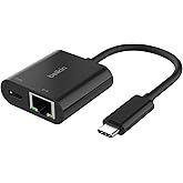 Belkin USB-C to イーサネット + USB-C 変換アダプター 1Gbpsイーサネット 有線LAN USB-C 100WPD対応 iPhone 15/iPad/iPad Pro/iPad mini/iPad Air/MacBook/Wi