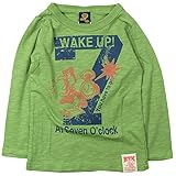 《H28年秋冬物》BOOM TOWNKIDS(ブームタウンキッズ) にわとりWAKE UP スラブ天竺長袖Tシャツ 120cm/グリーン NO.F-961035