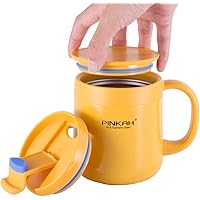 MX 保温マグカップ 二重構造 真空断熱マグ ステンレス マグカップ (イエロー 340ml)