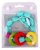 Dimples & Grace Fun Turquoise Teething Necklace for Mom and Grandmother to Wear, Soft Rainbow Donut 