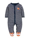 カーターズ Carter's カバーオール 長袖 足付き 足つき ベビー服 男の子 ネイビー ボーダー きつね (3months(55-61cm)) [並行輸入品]