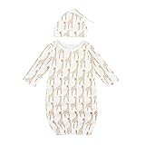 Tovadoo 子供服 ベビー服 男女共用 寝袋+ハット パジャマ 秋冬 長袖 キリン柄 可愛い キュート 保育園 プレゼント