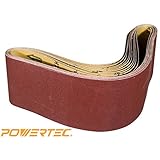 POWERTEC 110110 4-Inch x 36-Inch 120 Grit Aluminum Oxide Sanding Belt, 10-Pack [並行輸入品]