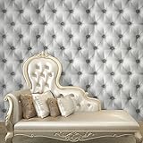 3 DModern ソフトフェイクレザーの背景の壁紙の壁画のロールビニール DecorGray 見