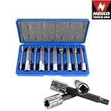 10pc. XZN Bits Triple Square Long Spline Socket Bit Set Germen Standard Bit Set by Neiko