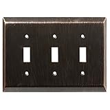BRAINERD 126410 Stately Triple Toggle Switch Wall Plate / Switch Plate / Cover, Venetian Bronze [並行輸