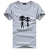 BUZZxSELECTION(バズ セレクション) Tシャツ 半袖 キャラクター おしゃれ ドクロ プリント メンズ レディース BSTS005 (03 グレー,L)