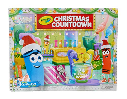 Crayola Christmas Countdown Activity Advent Calendar (2019 Edition), Boys and Girls, Surprise Craft Activity For Everyday, Create Colourful Xmas Ornaments - Ages 4+