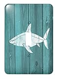 3dRose lsp_220429_1 Photo of White Shark On Blue Wood Effect- Not Real Wood - Single Toggle Switch