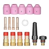 KKmoon WP-17/18/26シリーズ 溶接トーチアクセサリー キット 16ピースセット ガスレンズ ノズル 消耗部品 セット TIG溶接アクセサリー