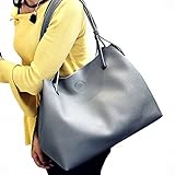 Torisky レディース バッグ レザーバッグ カバン 2つセット OL 通勤 通学 就職活動 旅行 A4 (ディープグレー)