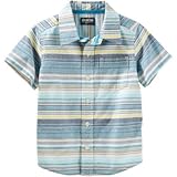 OSHKOSH(オシュコシュ) ストライプボタンフロントシャツ ストライプ トップス半袖シャツ 4歳【並行輸入】