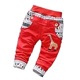 【SEBLES】ベビー服 ユニセックス ズボン 長ズボン ボトムス 新生児 0歳 1歳 2歳 キリン 動物 プリント コットン 綿 春 秋 ユニセックス 男の子 女の子(タイプB,90cm)