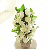 [KY162-1]供花アレンジメント　G&W Basket（グリーン・白系）＜　自宅のお供え花　仏壇花　枕花に　＞