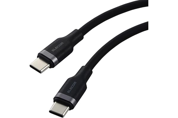 エレコム USB Type C ケーブル 1m 100W PD対応 高速充電 シリコン素材 なめらか やわらか 【 MacBook/iPad/Galaxy/Android スマホ タブレット 等対応 】 ブラック 【iPhone 16 シリーズ 対応検証済】 MPA-CCECSS10BK