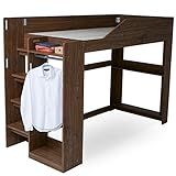 LOWYA（ロウヤ） ベッド ロフトベッド システムベッド すのこ ハンガーラック 洋服 収納 木製ロフト 階段付き 子供部屋 シングルベッド ベッドフレーム 一人暮らし ウォルナット