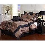 Nanshing America Madeline 7 Piece Bedding Set Full Bronze/Black [並行輸入品]