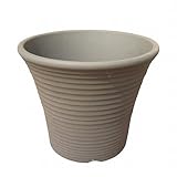 8号 DLローズ 千段柄 古風焼 グレー 深型 植木鉢 おしゃれ 陶器 穴あり 三河焼