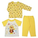 【本体綿100％】2018年 夏物 アンパンマン 半袖・長袖 ２トップスパジャマ Anpanman クリーム◇80cm
