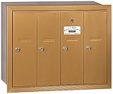 Salsbury Industries 3504BRU Recessed Mounted Vertical Mailbox with USPS Access and 4 Doors, Brass by