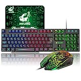 LexonTech x ZIYOU LANG T13ゲーミングキーマウスセットLEDバックライト 104キー日本語配列USBメンブレン式 有線キーボード 高耐久 防衝突 防水多機能マルチメディアキー 2400DPI調整でき 6つのボタンありマウス Windows/Mac/Switch/PS4/PS5 IOS対応 仕事PC用/自宅ゲーム用 日本語説明書付き (ブラック)