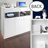 背面収納 （ルーター収納） 付き リビング キャビネット CONVEI SMART 〔コンヴィ スマート〕 幅90cm