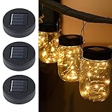 KOBWA イルミネーションライト ストリングスライト ガラスソーラーライト Mason Jar メイソンジャー 20 LED ライト ソーラー充電可能 ライブ応援グッズ 装飾用 インテリア クリスマ