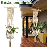 Sund 吊り下げ植物ハンガー 植物ハンガーネット 屋内屋外植物ホルダ ポット収納 手作り 編み糸 麻縄編み 室内装飾 植木鉢 インテリア 雑貨 プレゼント