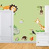 ElecMotive Jungle Wild Animal Vinyl Wall Sticker Decals for Kids Baby Bedroom (Lion Theme) [並行輸入品]